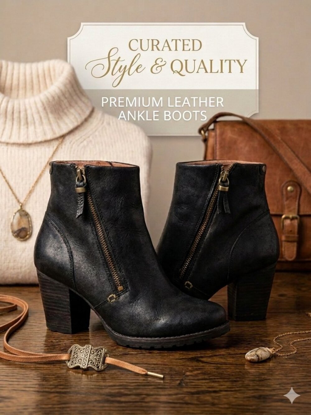 Indigo by Clarks Heath Wren Black Leather Ankle Bootie Size 9.5M 63099